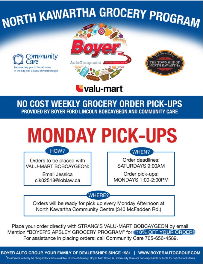 Boyer Group Grocery Pick Up on Monday