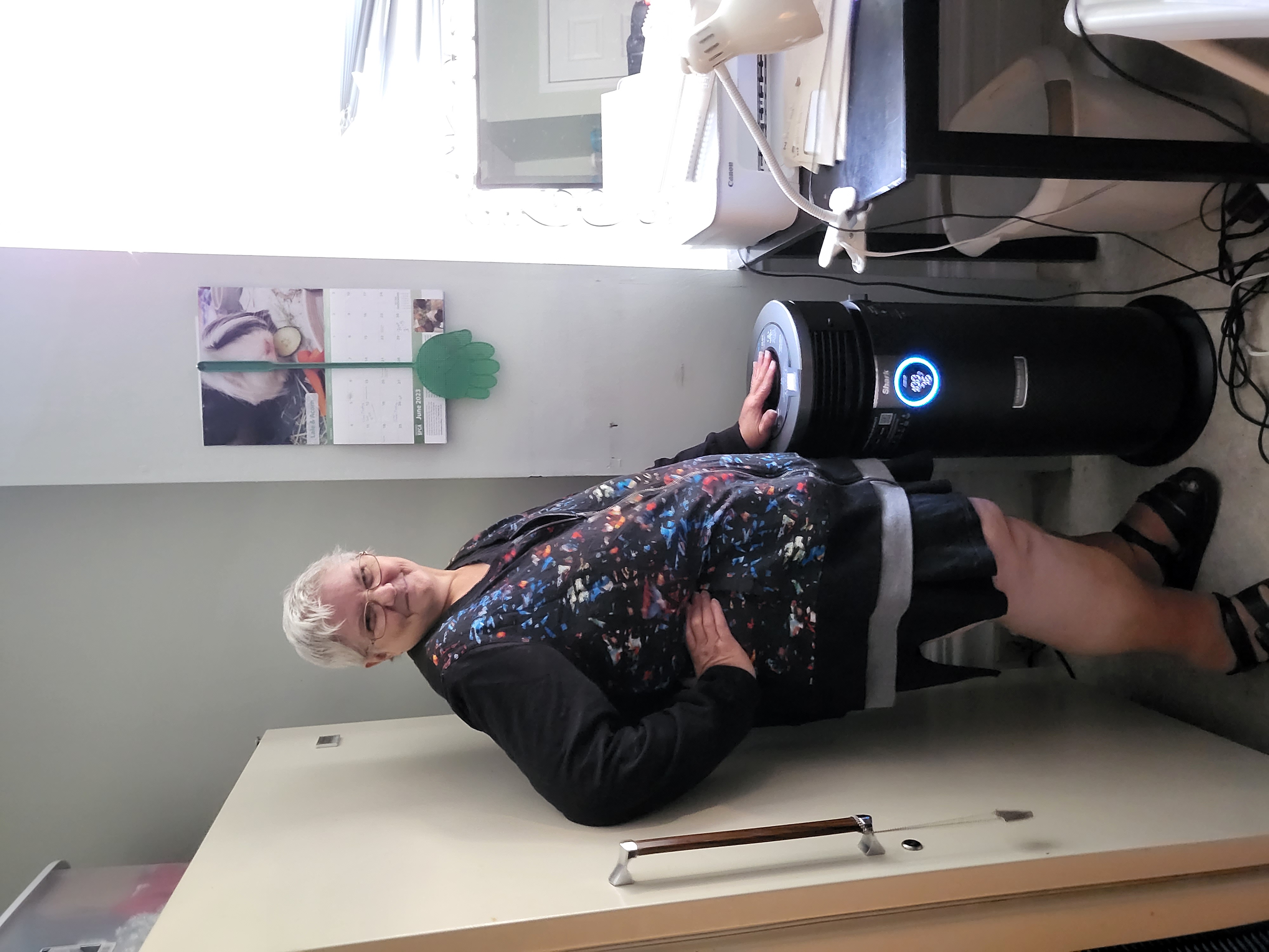 Ruth, a client receiving an air purifier